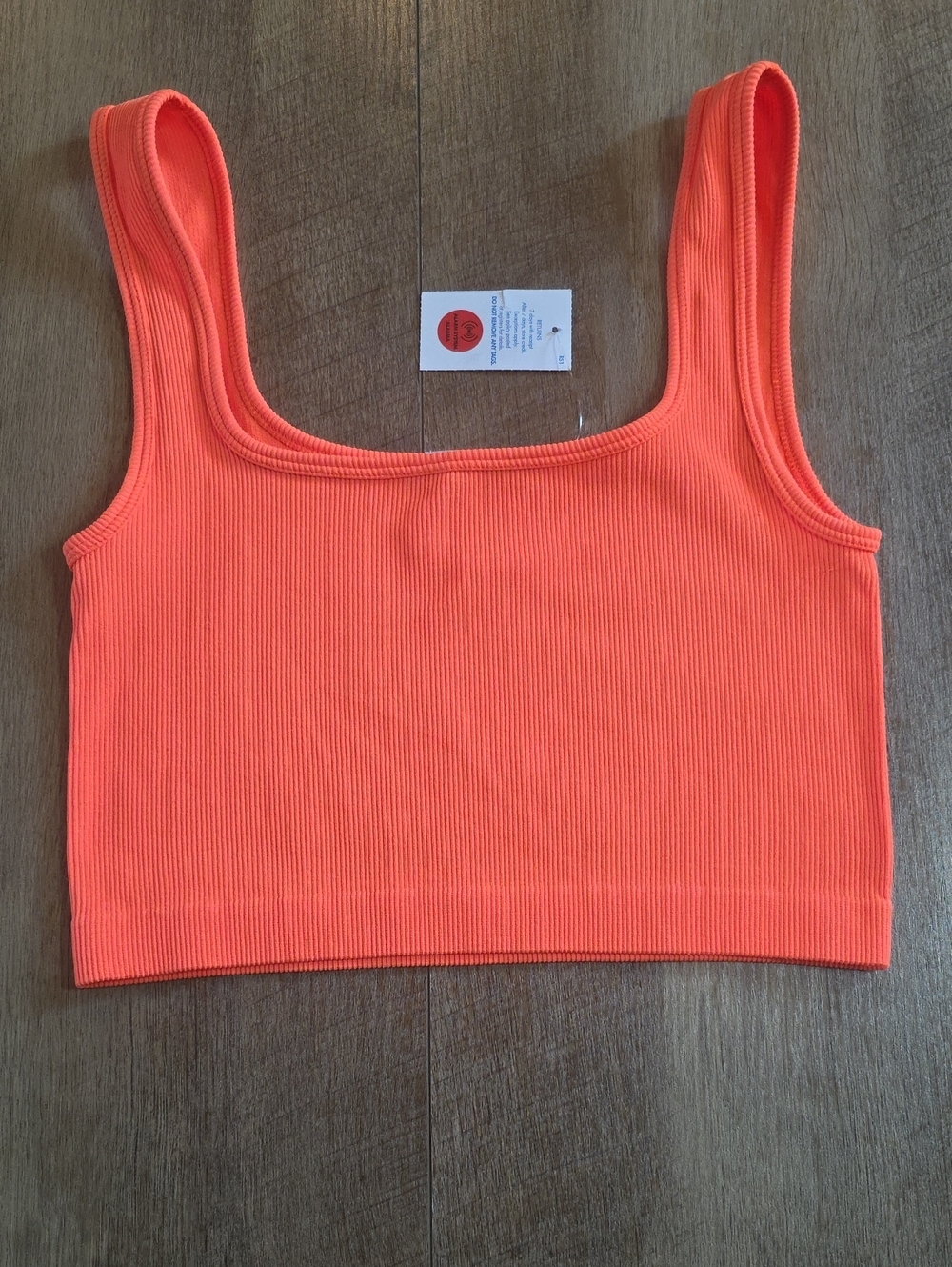 Love J- Orange Ribbed Crop Tank - Size M/L. NWT